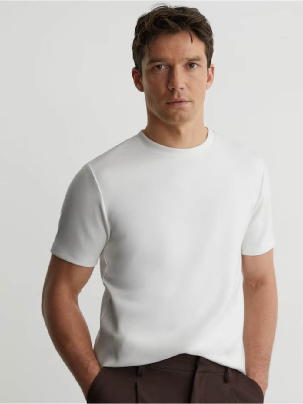 Reiss Men's White Short Sleeve Crew Neck Tee